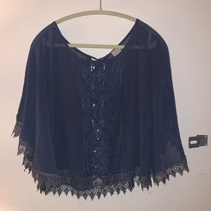 Kimono Style Blue Blouse